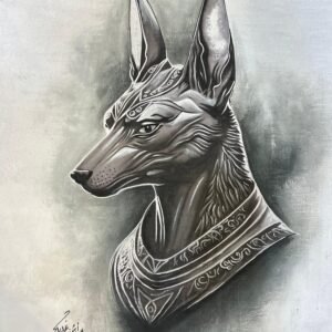 Anubis Head Charcoal Bw