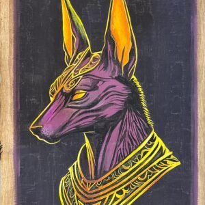 Anubis Purple Gold Outline Black Bg