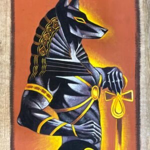 Anubis Standing Ankh Orange Bg