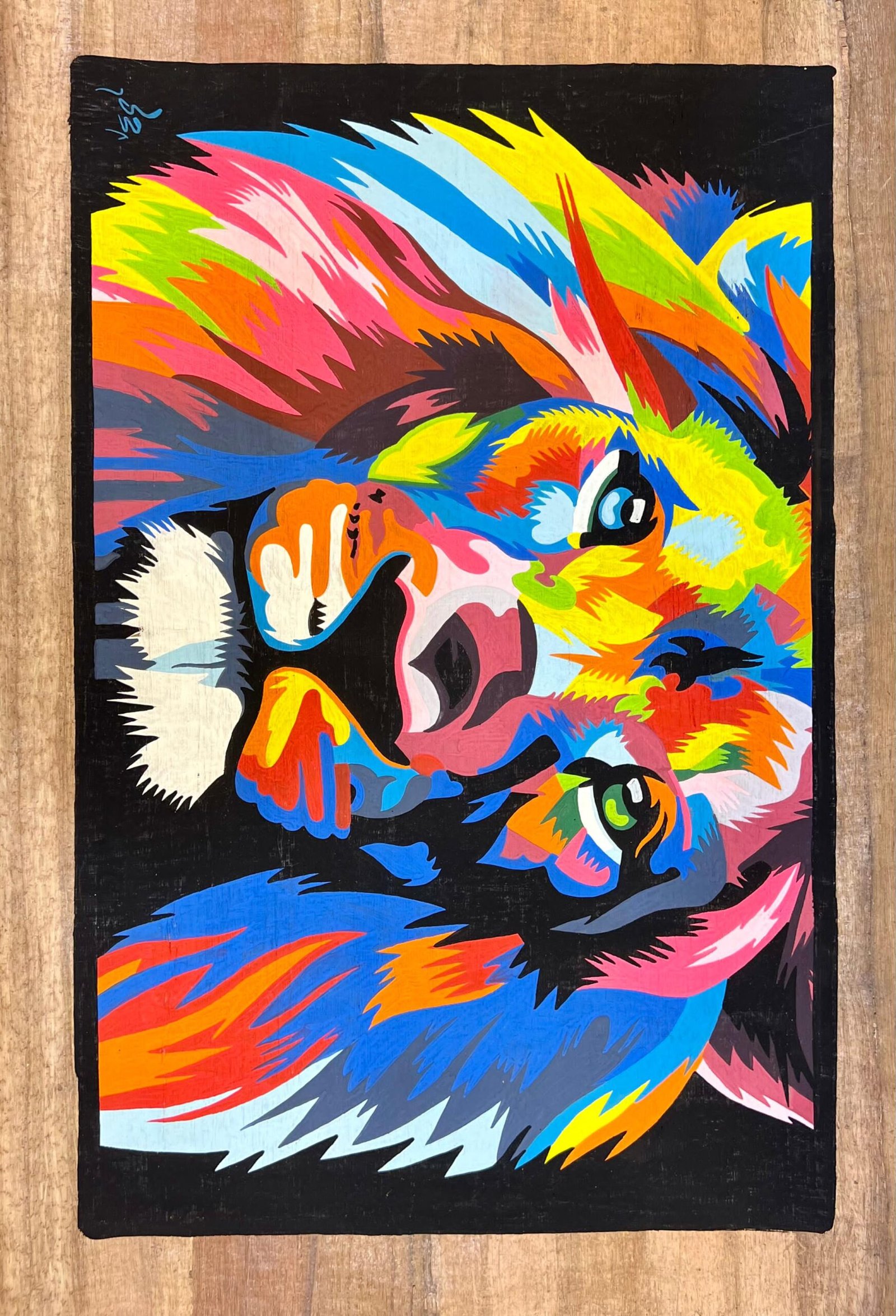 Colorful Lion Head Multicolor