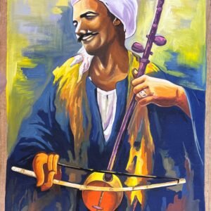 Egyptian Man Rababa Musician Blue Robe