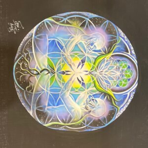 Flower Of Life Sphere Mandala Black Bg