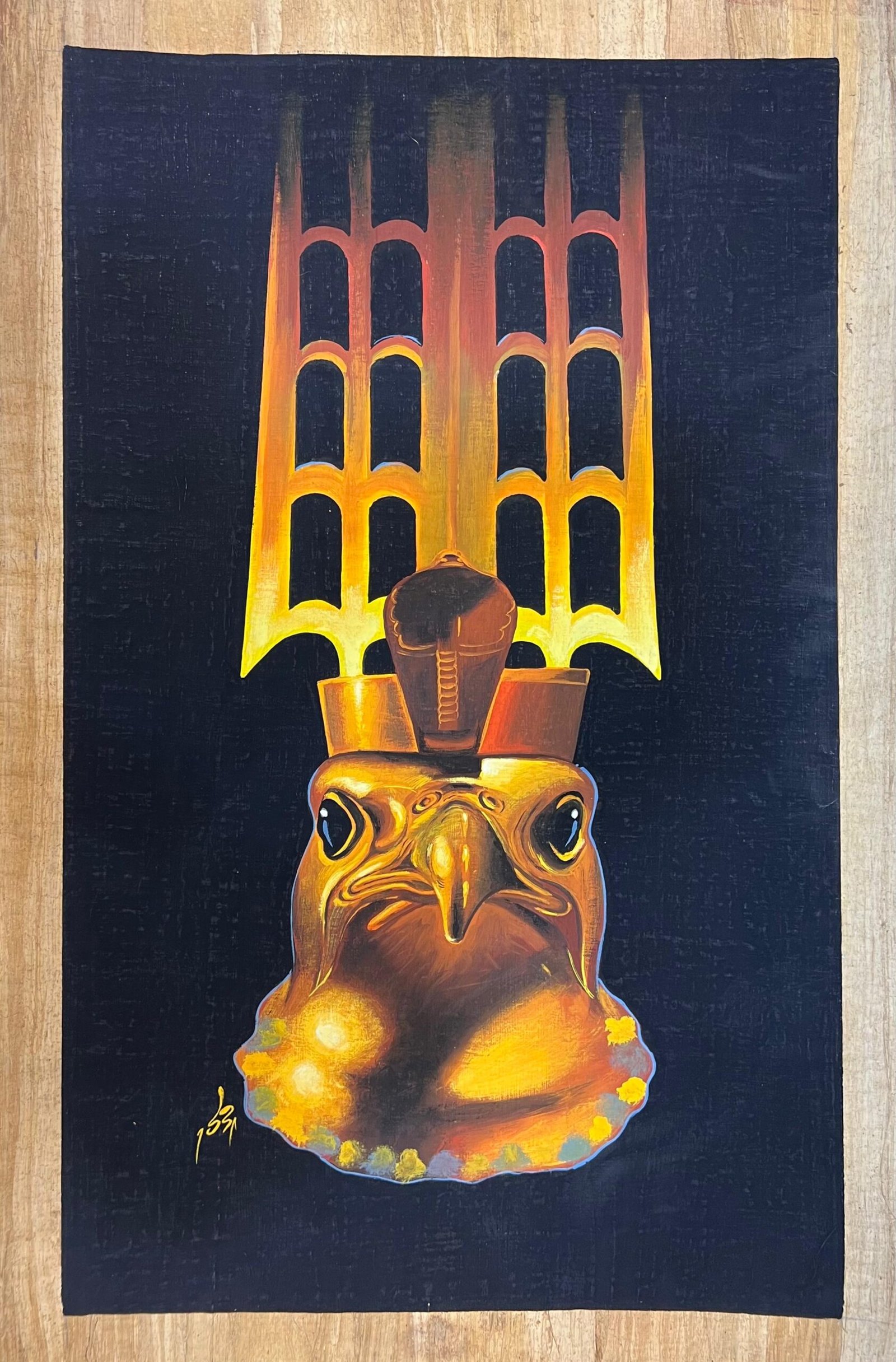 Horus Falcon Crown Golden Black Bg