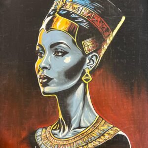 Nefertiti Bust Grey Red Dress