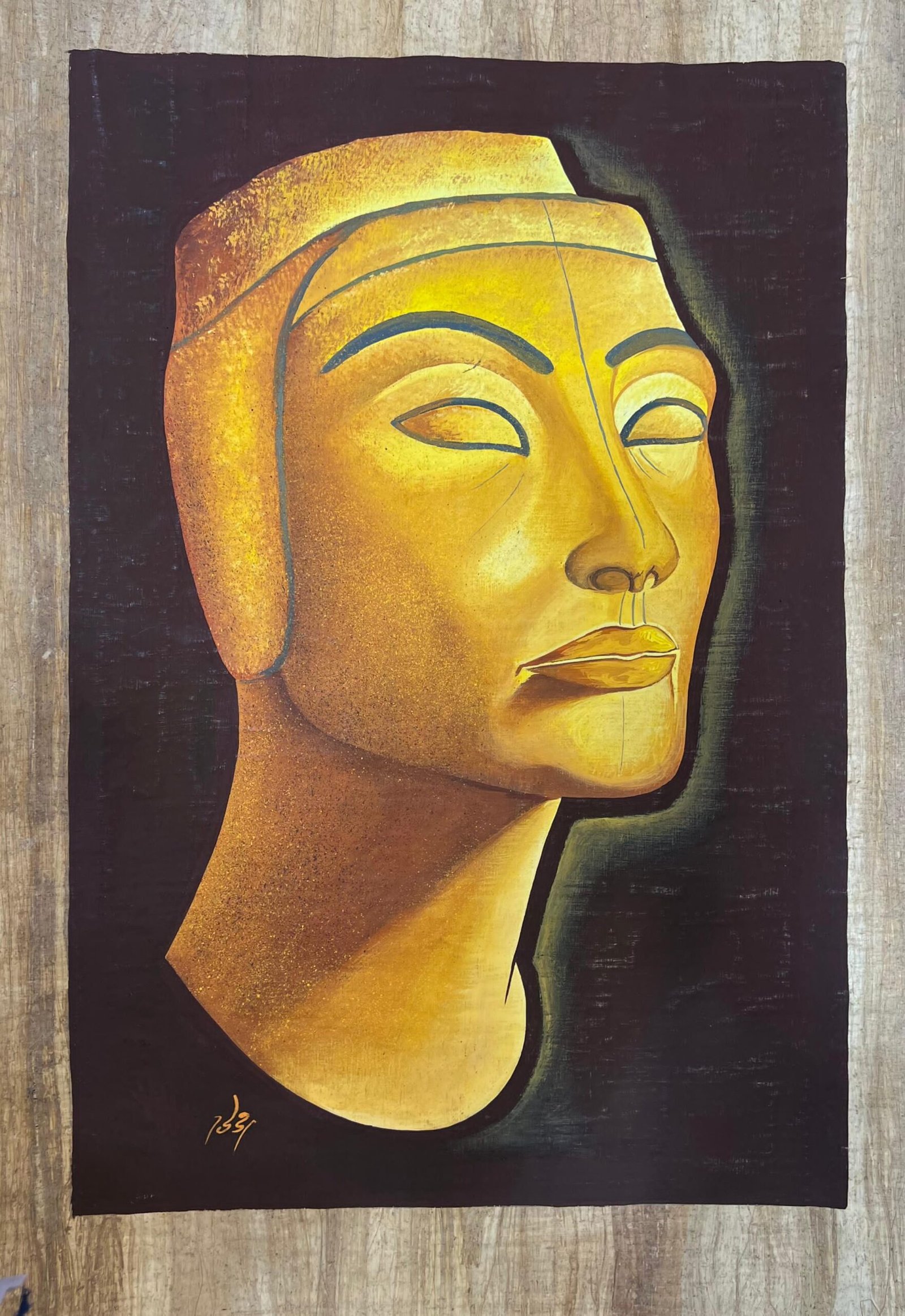 Nefertiti Golden Stone Head Bust