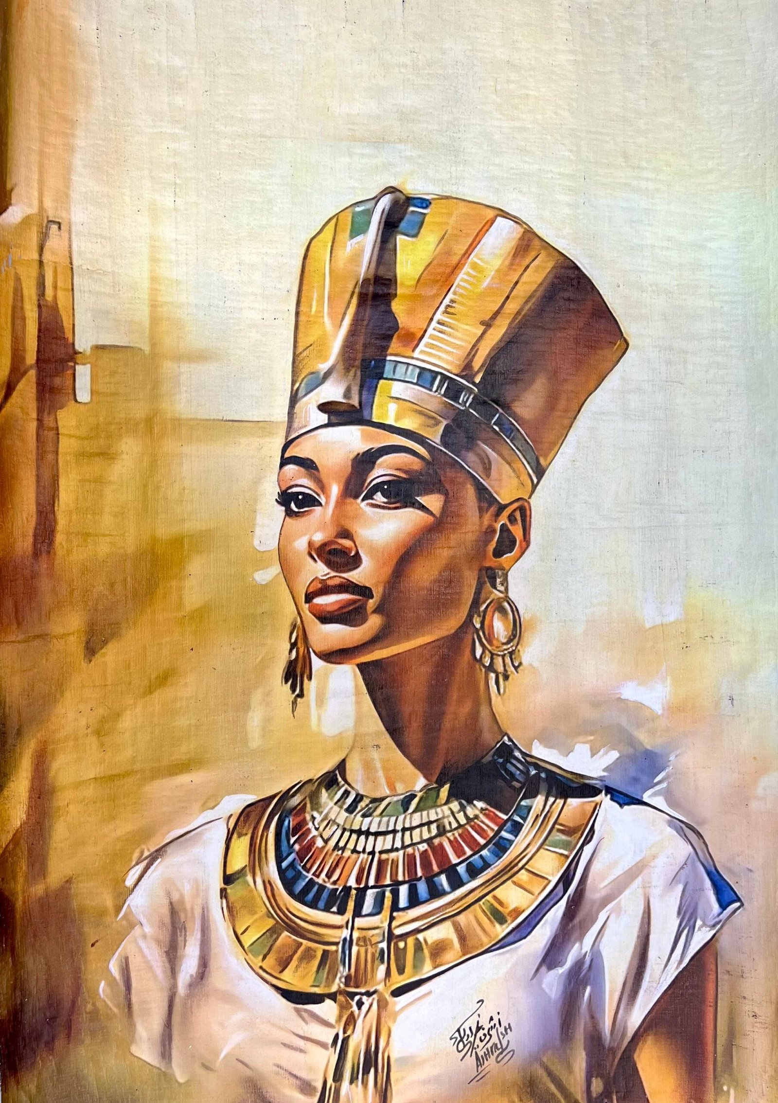 Nefertiti Modern Portrait Gold Collar