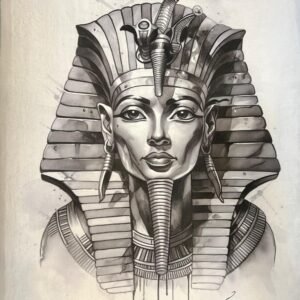 Pharaoh Mask Nemes Bw Portrait