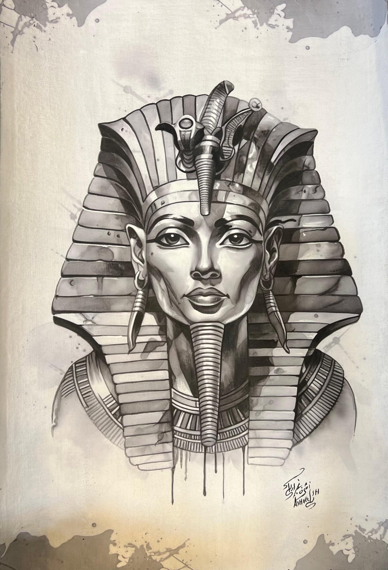 Pharaoh Mask Nemes Bw Portrait