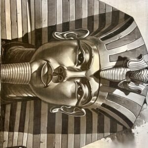 Pharaoh Mask Striped Nemes Grey