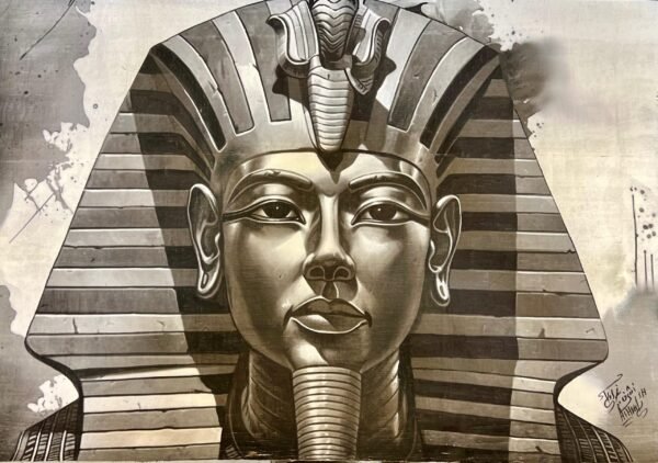 Pharaoh Mask Striped Nemes Grey