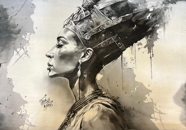 Pharaoh Reclining Face Black Ink