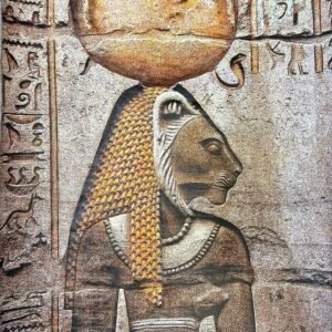 Sekhmet Stone Relief Sun Disk