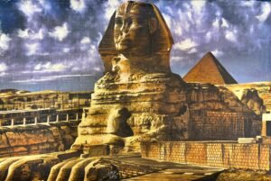 Sphinx Pyramid Cloudy Sky