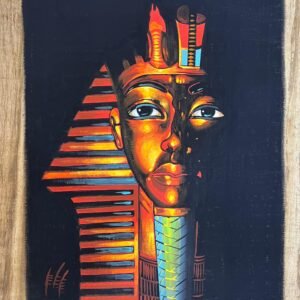 Tutankhamun Mask Colorful Black Bg