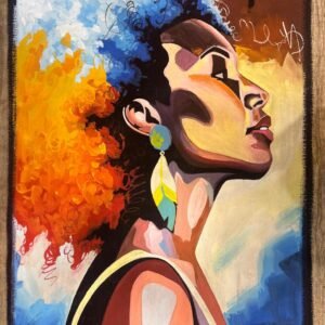 Woman Orange Afro Colorful Portrait